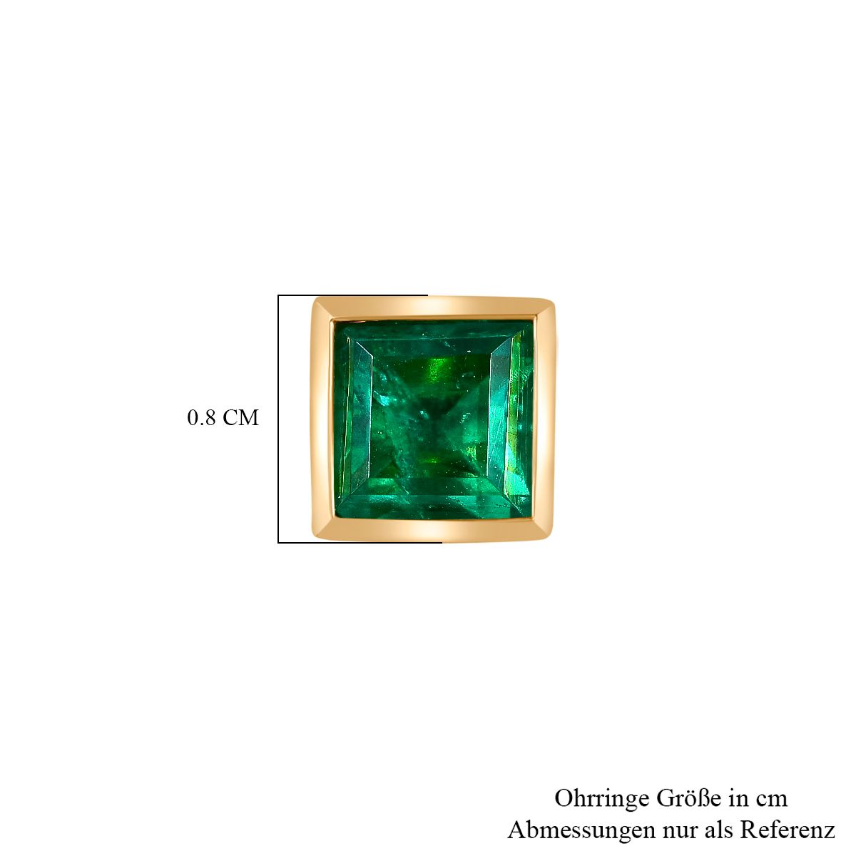 Smaragd-Quarz Triplette Ohrringe 925 Silber 750 Gelbgold Vermeil ca. 3.11 ct