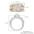 AA Natürlicher, äthiopischer Welo Opal Ring 925 Silber rhodiniert (Größe 17.00) ca. 1,23 ct