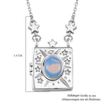 Opalite, Weißer Kristall Halskette ca. 45 cm Messing