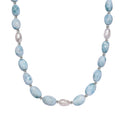 limitierte Auflage - AA Larimar, Perle Halskette ca. 45 cm 925 Silber rhodiniert