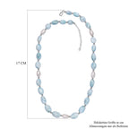 limitierte Auflage - AA Larimar, Perle Halskette ca. 45 cm 925 Silber rhodiniert