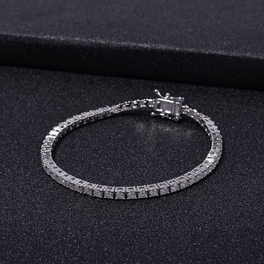 Moissanit Armband ca. 20 cm 925 Silber rhodiniert ca. 5,36 ct.