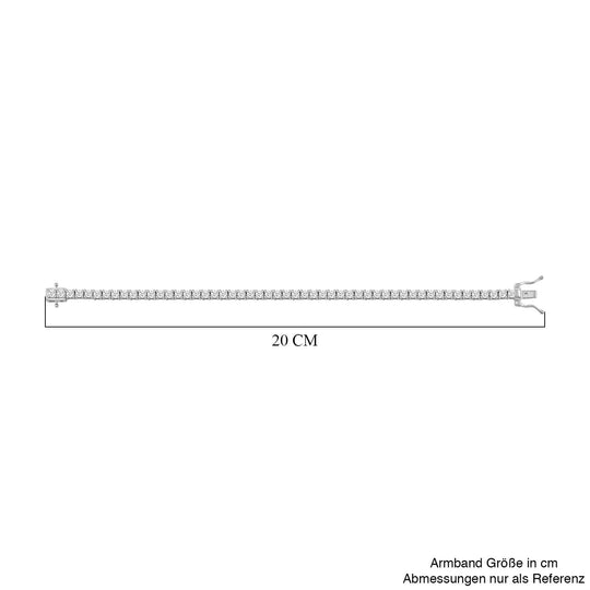 Moissanit Armband ca. 20 cm 925 Silber rhodiniert ca. 5,36 ct.
