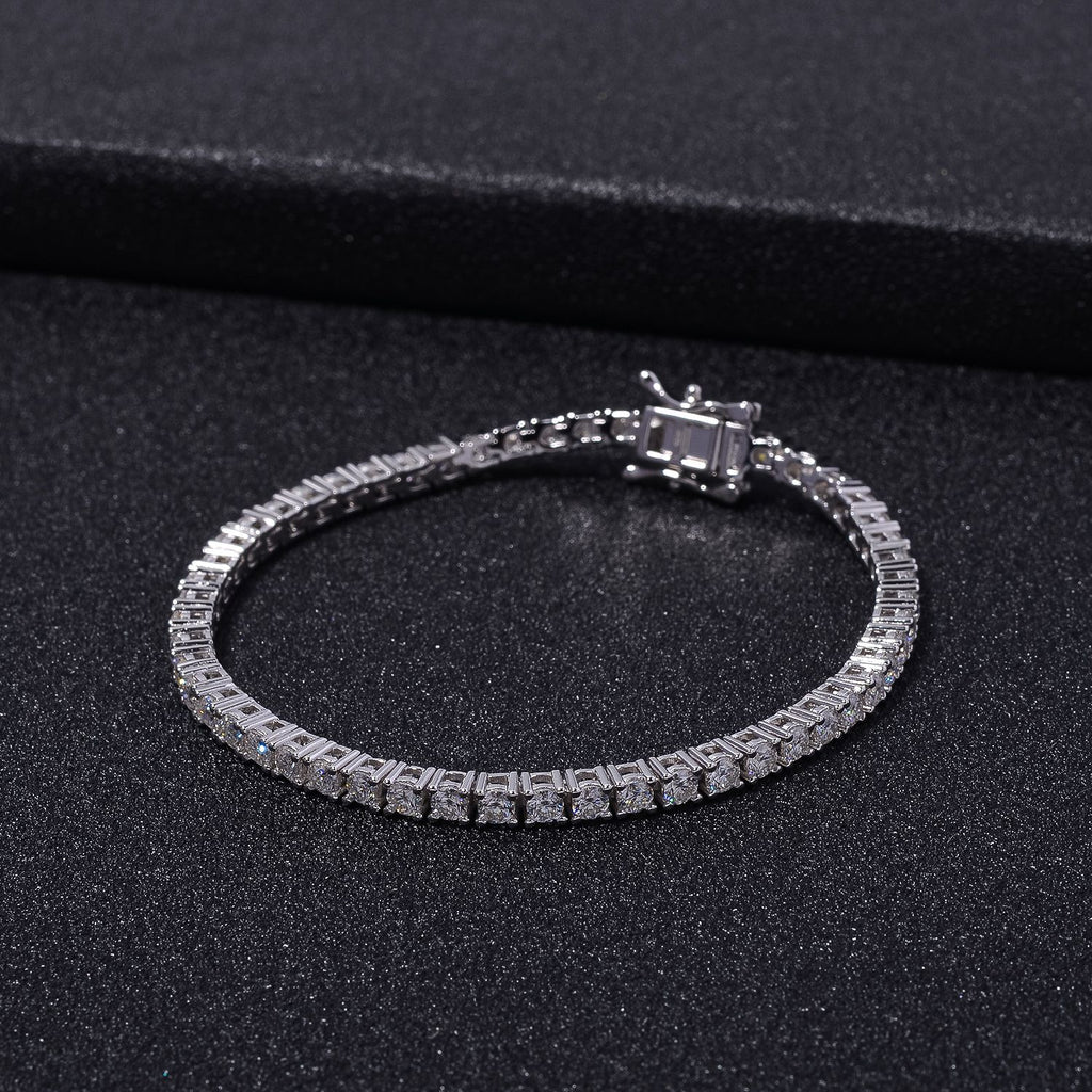Moissanit Armband ca. 19 cm 925 Silber rhodiniert ca. 4,98 ct.