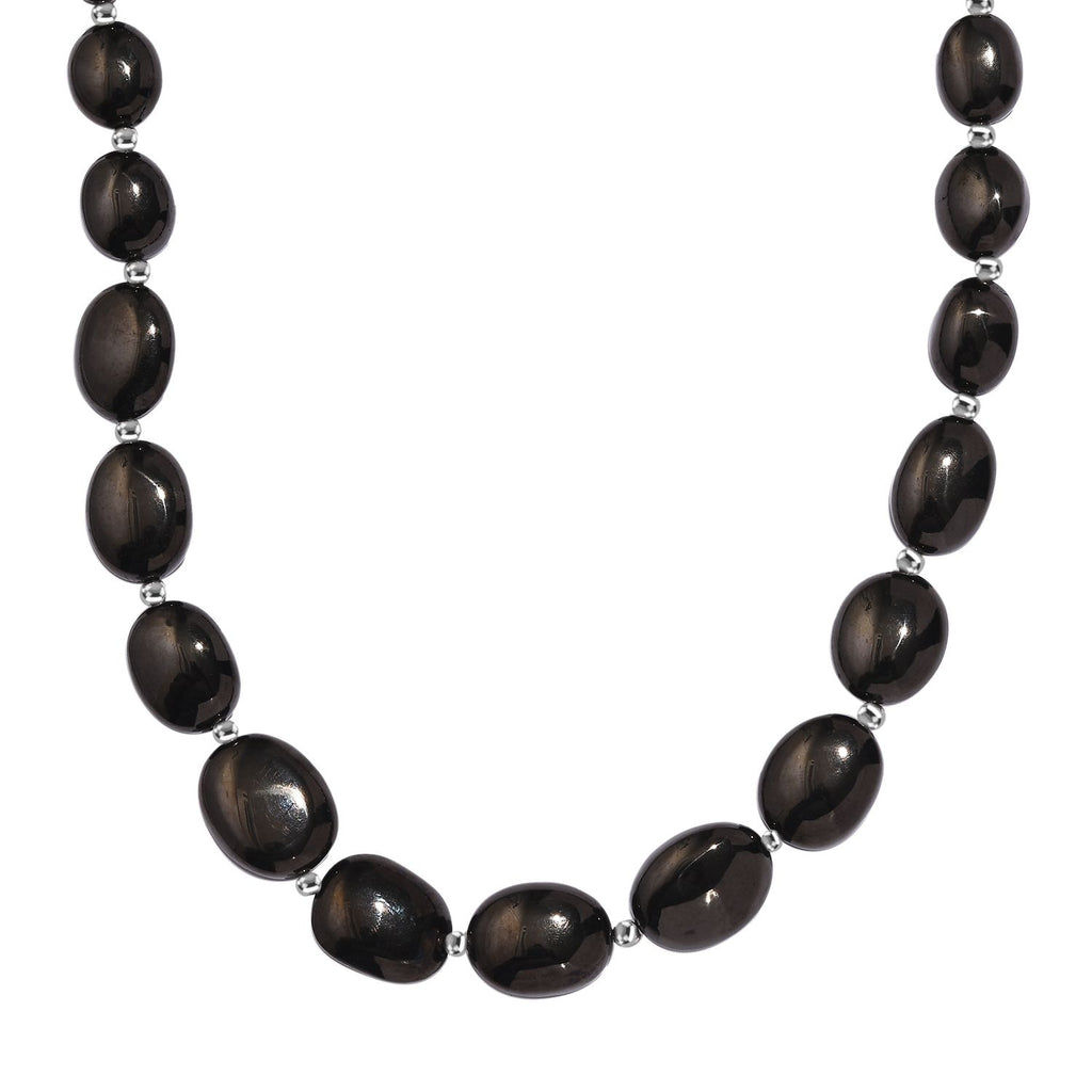 Elite Shungit Halskette ca. 45 cm 925 Silber rhodiniert ca. 175,00 ct.