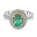 AAA Smaragd, Natürlicher gelber Diamant Ring 585 Gold (Größe 16.00) ca. 1,46 ct