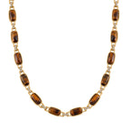 Gelbes Tigerauge, Weißer Kristall Halskette ca. 50 cm Std Gelb