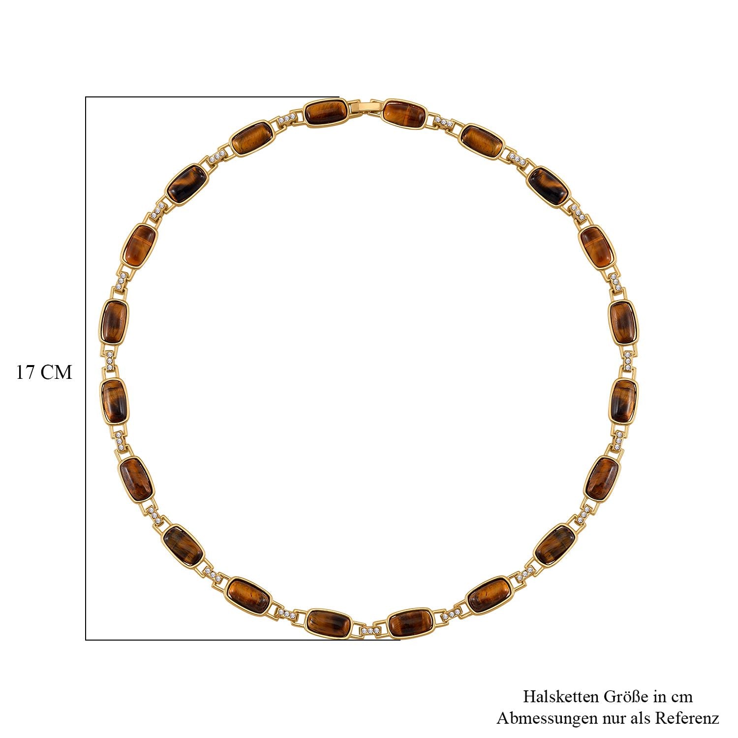 Gelbes Tigerauge, Weißer Kristall Halskette ca. 50 cm Std Gelb