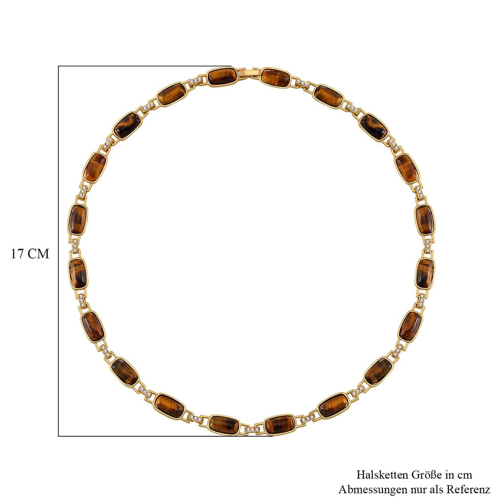 Gelbes Tigerauge, Weißer Kristall Halskette ca. 50 cm Std Gelb