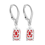 Lachs-Quarz Triplette, Weißer Zirkon Ohrringe 925 Silber ca. 3.42 ct