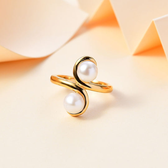 Süßwasser Perle Ring, 925 Silber vergoldet