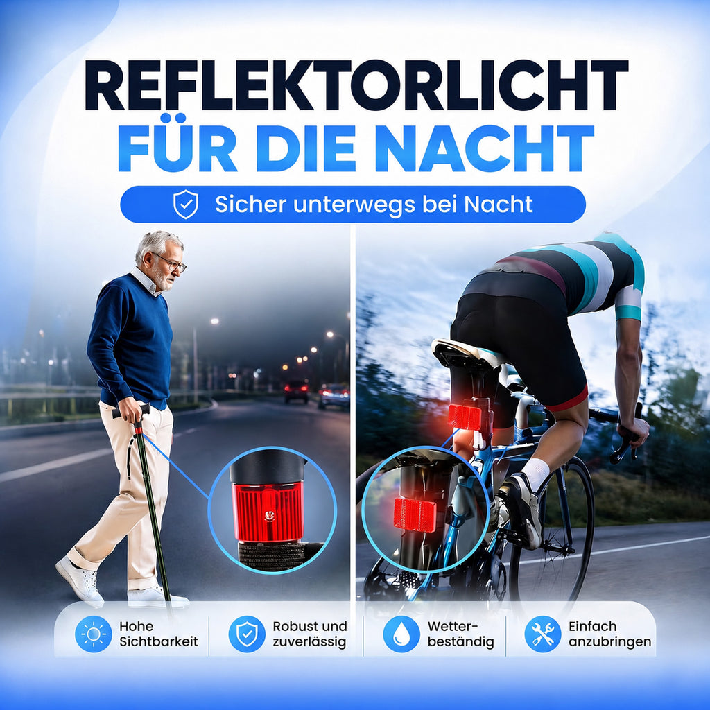 LIVMORE faltbarer Smart Gehstock mit LED Licht und SOS Alarm, Belastbarkeit 113kg, Schwarz