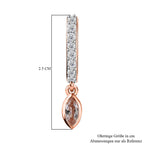 AA Morganit, Weiße Zirkon Ohrringe, 925 Silber 750 Roségold Vermeil ca. 0.72 ct