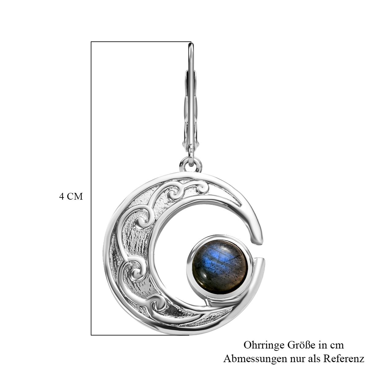 Labradorit Ohrringe  Edelstahl ca. 3,28 ct.
