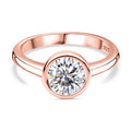 Moissanit Ring 925 Silber 750 Roségold Vermeil (Größe 16.00) ca. 1,19 ct