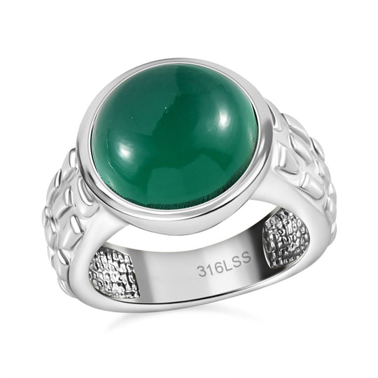 Verde Onyx Ring 316L Edelstahl ca. 7.46 ct