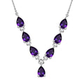 Afrikanische Amethyst Halskette, ca. 45 cm, 925 Silber ca. 2.53 ct