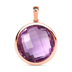 Rose De France Amethyst Anhänger 925 Silber 750 Roségold Vermeil ca. 28.37 ct