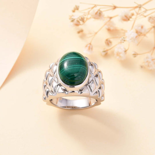 Malachit Ring Messing ca. 8,23 ct