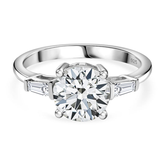 Moissanit Ring 925 Silber rhodiniert (Größe 20.00) ca. 1,88 ct