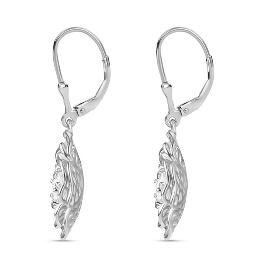 Moissanit Florale-Design-Ohrringe, 925 Silber 750 Gelbgold Vermeil