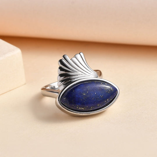 Lapislazuli Ring 316L Edelstahl ca. 7.18 ct