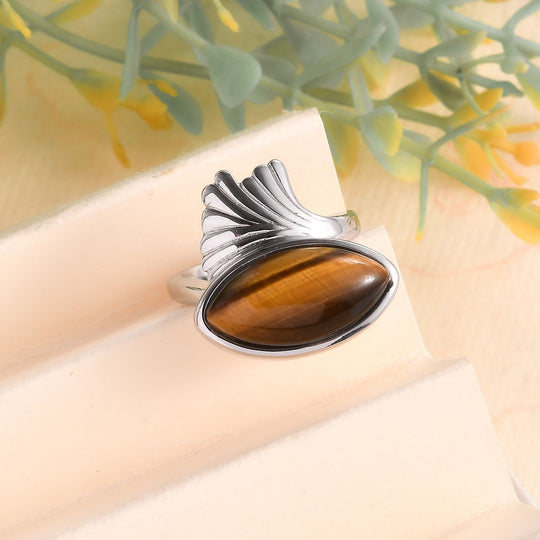 Tigerauge Ring Edelstahl ca. 6,90 ct