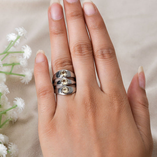 Citrin Ring Edelstahl ca. 1,40 ct