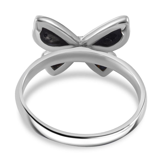 Perlmutt, Schwarzer Onyx Ring 925 Silber