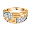 Moissanit Ring 925 Silber 750 Gelbgold Vermeil (Größe 17.00) ca. 0,53 ct