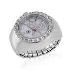 Weißer Kristall Uhren Flexibles cm Reiner Edelstahl ca. 0,01 ct.
