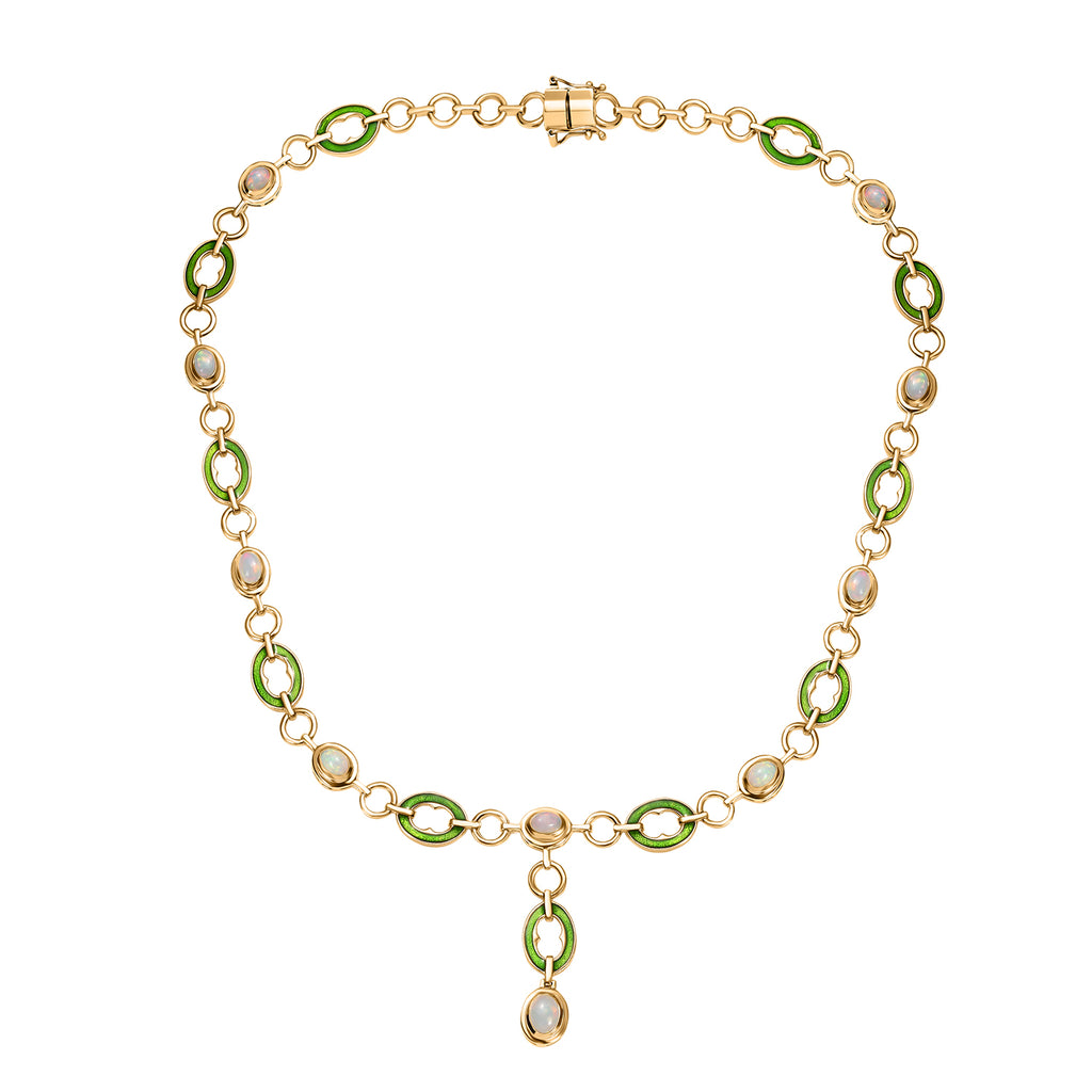 AA Natürlicher, äthiopischer Welo Opal Halskette ca. 45 cm 925 Silber 750 Gelbgold Vermeil ca. 2.73 ct