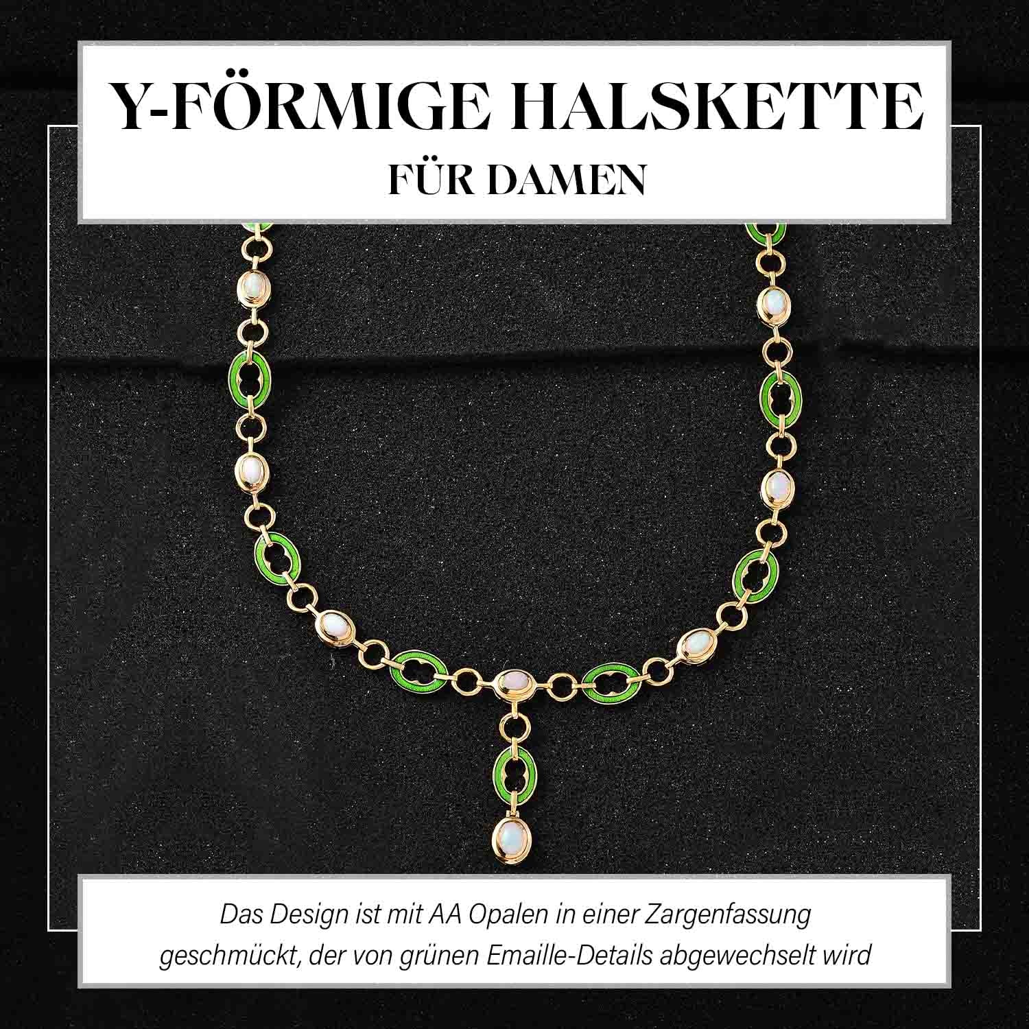 AA Natürlicher, äthiopischer Welo Opal Halskette ca. 45 cm 925 Silber 750 Gelbgold Vermeil ca. 2.73 ct