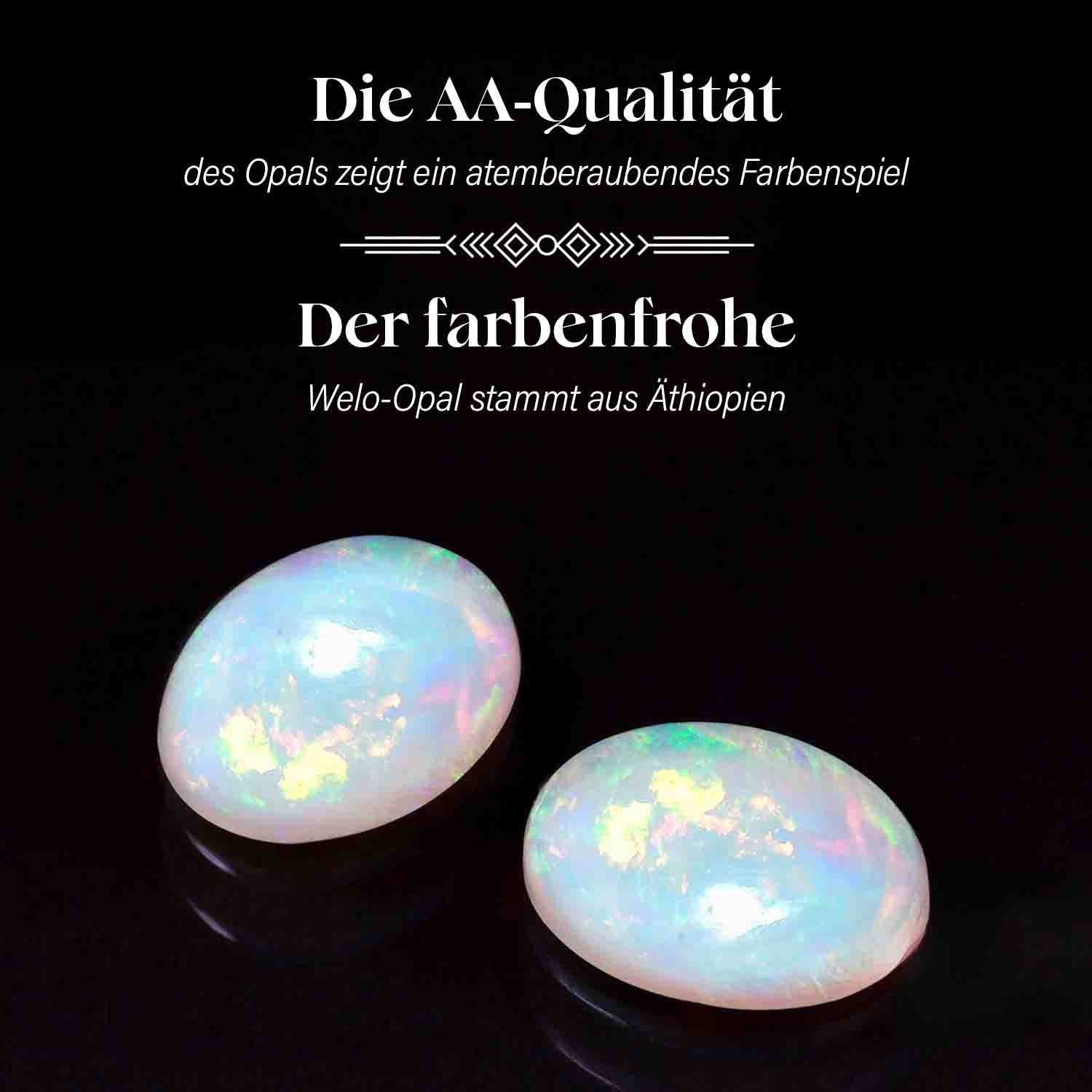 AA Natürlicher, äthiopischer Welo Opal Halskette ca. 45 cm 925 Silber 750 Gelbgold Vermeil ca. 2.73 ct