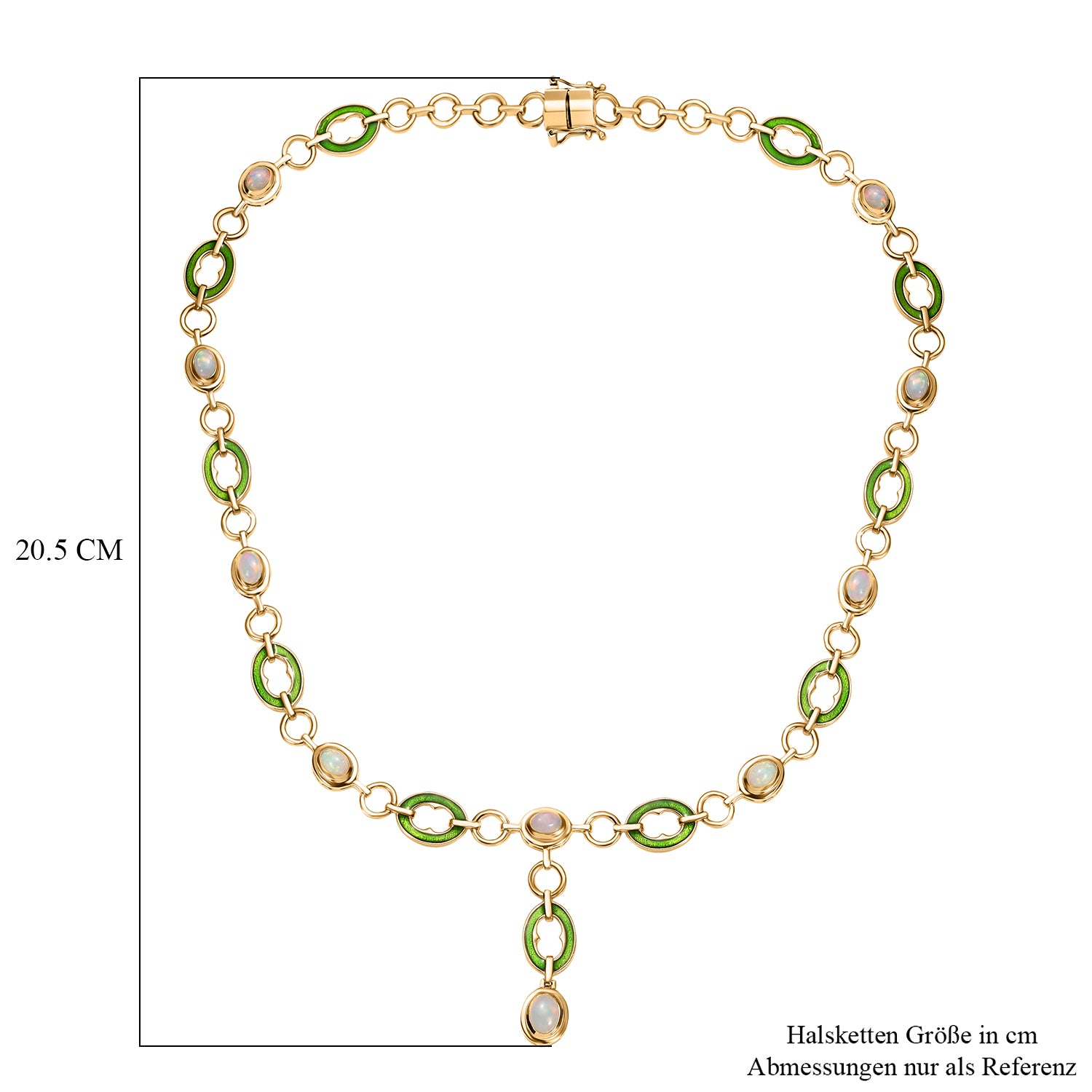 AA Natürlicher, äthiopischer Welo Opal Halskette ca. 45 cm 925 Silber 750 Gelbgold Vermeil ca. 2.73 ct