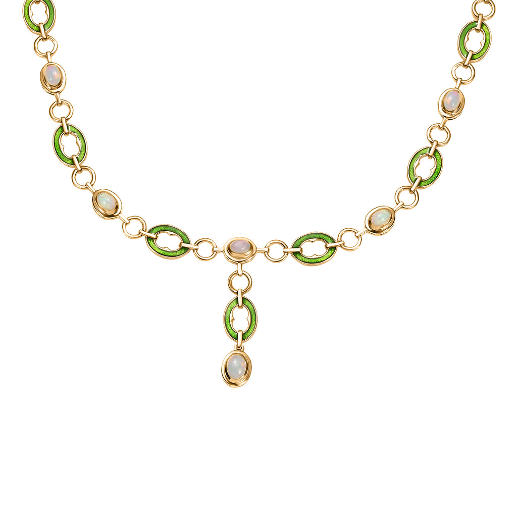 AA Natürlicher, äthiopischer Welo Opal Halskette ca. 45 cm 925 Silber 750 Gelbgold Vermeil ca. 2.73 ct