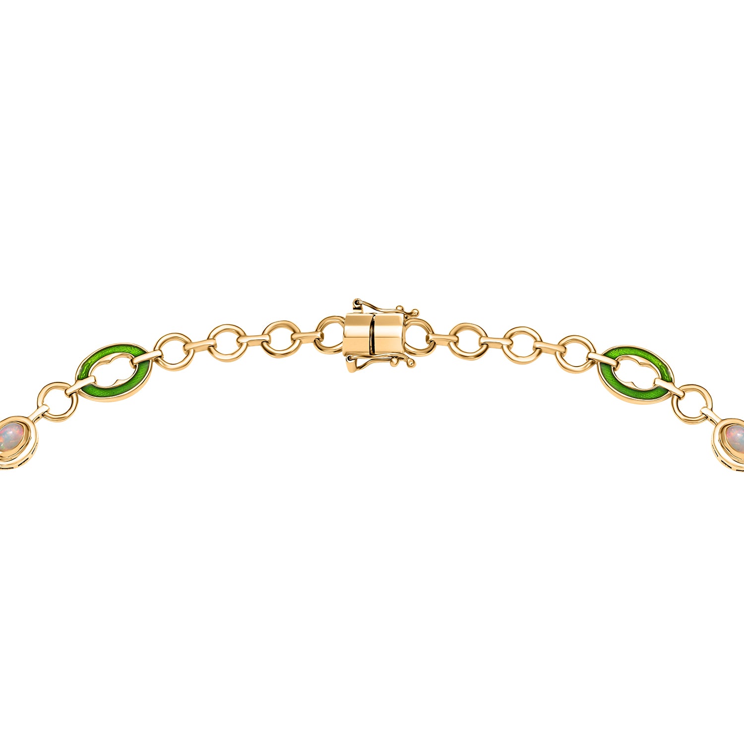AA Natürlicher, äthiopischer Welo Opal Halskette ca. 45 cm 925 Silber 750 Gelbgold Vermeil ca. 2.73 ct