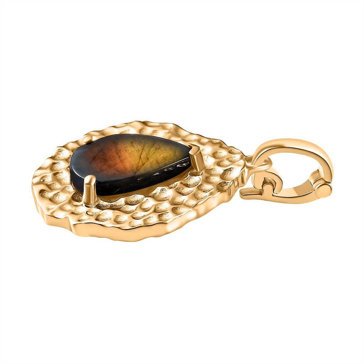 Labradorit Anhänger, Goldfarben ca. 2.93 ct