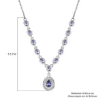 Tansanit Halskette ca. 45 cm 925 Silber rhodiniert ca. 2,58 ct.