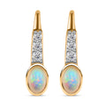 AA äthiopische Welo Opal und Zirkon Ohrringe, 925 Silber vergoldet - 0,96 ct.