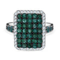 AA Kagem Sambischer Smaragd Ring 925 Silber rhodiniert (Größe 17.00) ca. 2,19 ct