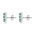 AAA Smaragd, Weißer Zirkon Ohrringe 925 Silber rhodiniert ca. 2.12 ct