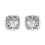 AAA Smaragd, Weißer Zirkon Ohrringe 925 Silber rhodiniert ca. 2.12 ct
