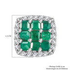 AAA Smaragd, Weißer Zirkon Ohrringe 925 Silber rhodiniert ca. 2.12 ct