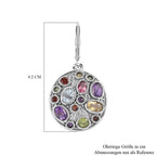 Himmelblauer Topas, Afrikanischer Amethyst Ohrringe 316L Edelstahl ca. 6.17 ct