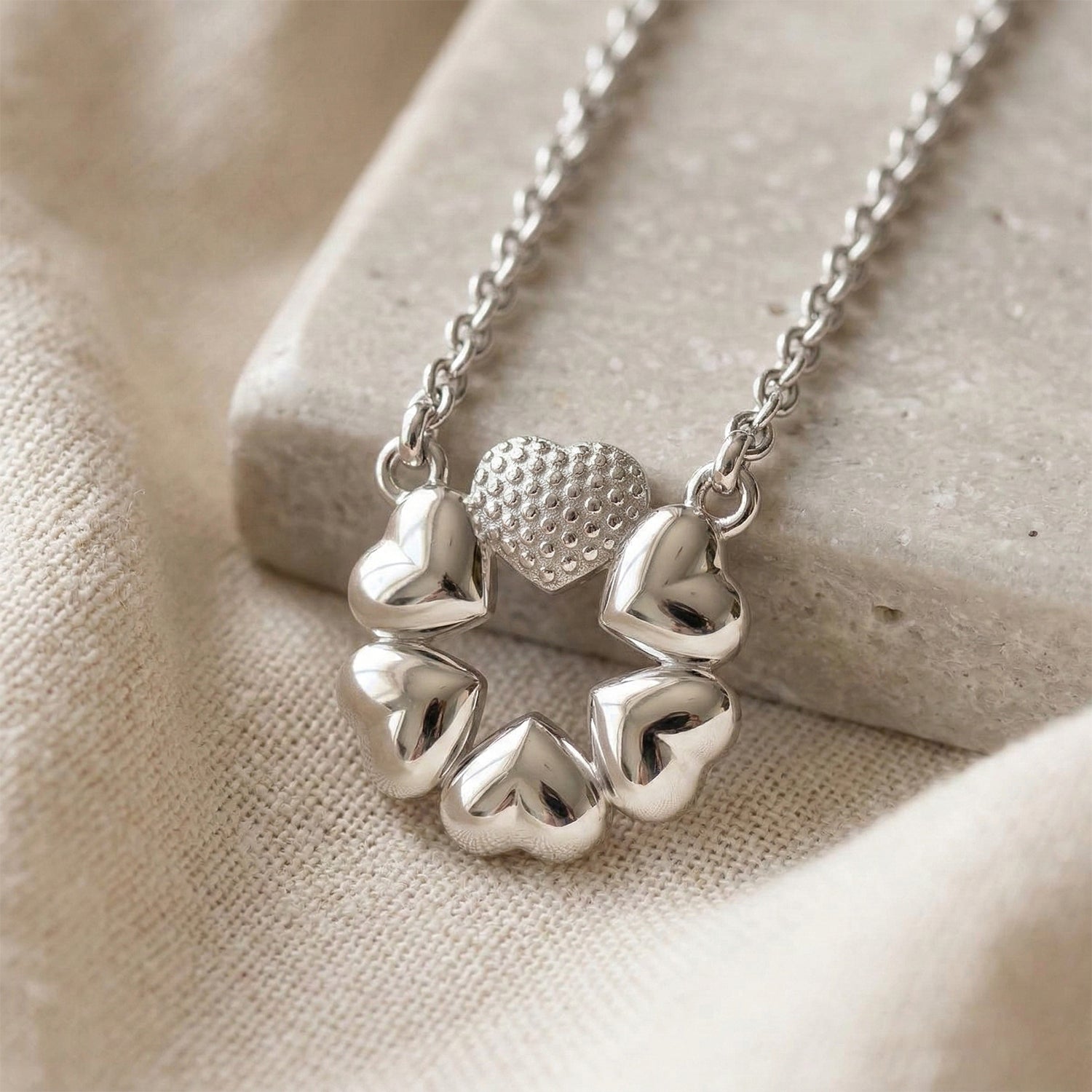 Herzdesign Anhänger 925 Silber mit Reiner Edelstahl kette ca. 45 cm ca. 2,58g