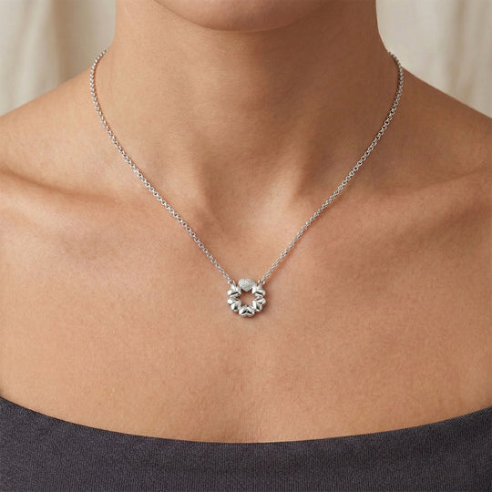 Herzdesign Anhänger 925 Silber mit Reiner Edelstahl kette ca. 45 cm ca. 2,58g
