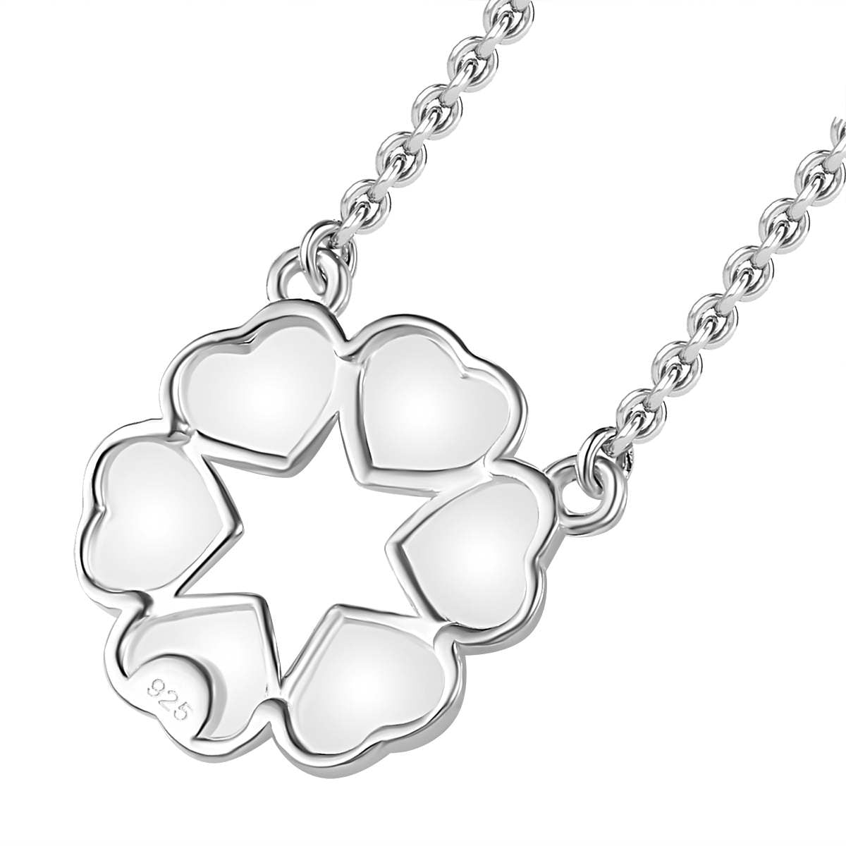 Herzdesign Anhänger 925 Silber mit Reiner Edelstahl kette ca. 45 cm ca. 2,58g