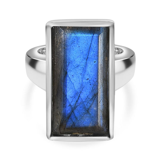AAA Labradorit Ring, 316L Edelstahl (Größe 16.00) ca. 11.88 ct