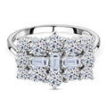 SGL zertifiziert Lab Grown Diamant (VS/E-F) Ring, 925 Silber rhodiniert (Größe 16.00) ca. 1.00 ct